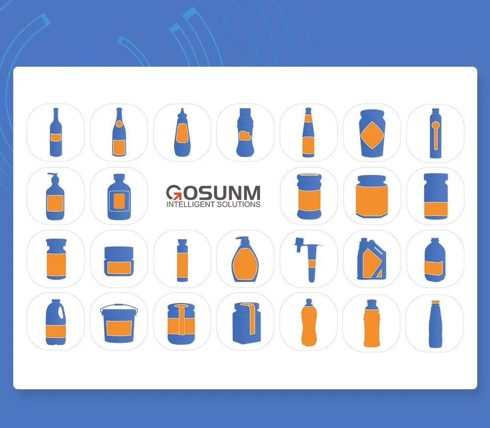 Gosunm Tabletop Wrap Around Labeling Machine Wine Beer Cup Jars Pail Bottles Container Label Pasting Machine Automatic Round Bottle Labeling Machine