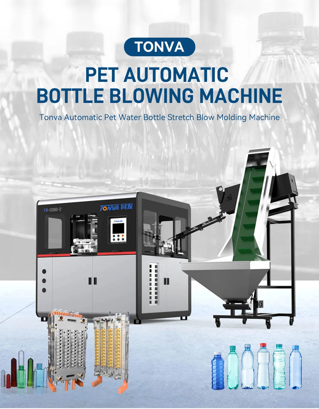 TONVA Automatic PET Water Bottle Stretch Blow Molding Machine